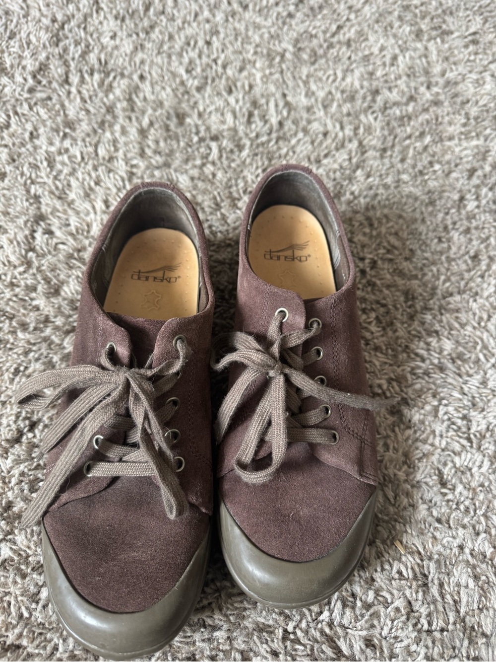 Dansko Women’s Dark Brown Suede Lace-Up Sneakers Sz 41/10